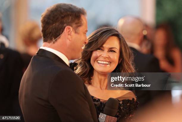 Karl Stefanovic and Lisa Wilkinson arrive at the 59th Annual Logie Awards at Crown Palladium on April 23, 2017 in Melbourne, Australia.