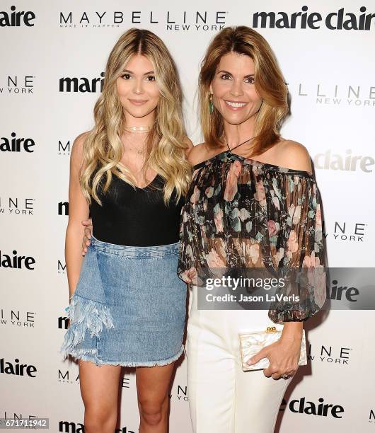 Olivia Jade and Lori Loughlin attend Marie Claire's Fresh Faces event at Doheny Room on April 21, 2017 in West Hollywood, California.