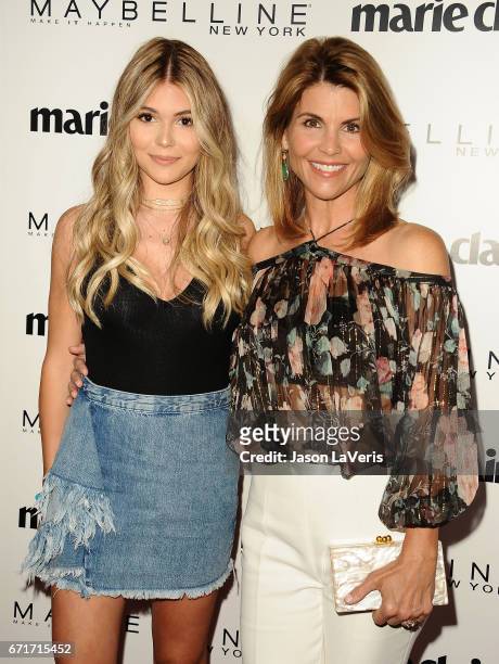 Olivia Jade and Lori Loughlin attend Marie Claire's Fresh Faces event at Doheny Room on April 21, 2017 in West Hollywood, California.