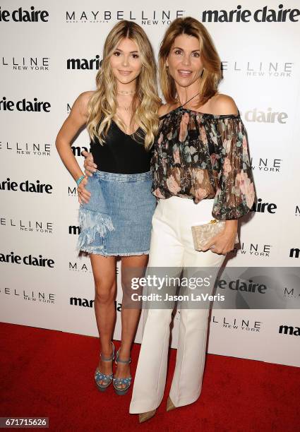 Olivia Jade and Lori Loughlin attend Marie Claire's Fresh Faces event at Doheny Room on April 21, 2017 in West Hollywood, California.