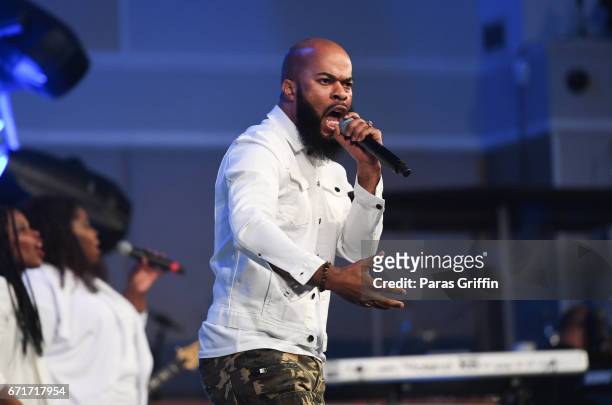 Recording artist J.J. Hairston performs in concert during "The Bloody Win Tour" at Elizabeth Baptist Church on April 22, 2017 in Atlanta, Georgia.