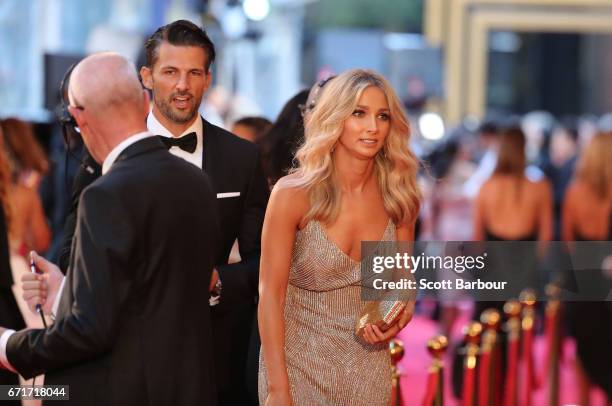 Tim Robards and Anna Heinrich arrive at the 59th Annual Logie Awards at Crown Palladium on April 23, 2017 in Melbourne, Australia.