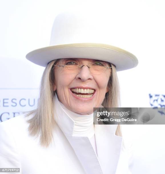 Diane Keaton arrives at the Humane Society Of The United States' Annual To The Rescue! Los Angeles Benefit at Paramount Studios on April 22, 2017 in...