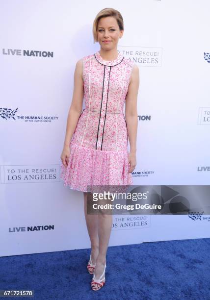 Actress Elizabeth Banks arrives at the Humane Society Of The United States' Annual To The Rescue! Los Angeles Benefit at Paramount Studios on April...