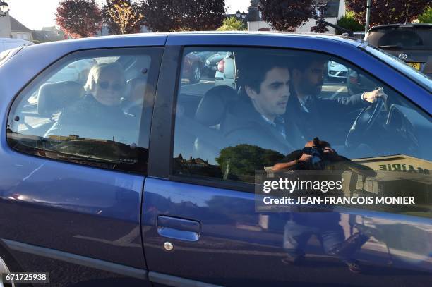 Penelope Fillon, the wife of the French presidential election candidate wife for the right-wing Les Republicains party leaves with her sons Edouard...