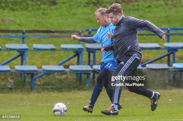 Donald Tusk, President of the European Council is seen on 22 April 2017 in Sopot, Poland Tusk plays soccer game organized by his friends, to...