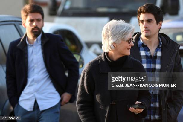 Penelope Fillon, the wife of the French presidential election candidate wife for the right-wing Les Republicains party arrives with her sons Edouard...
