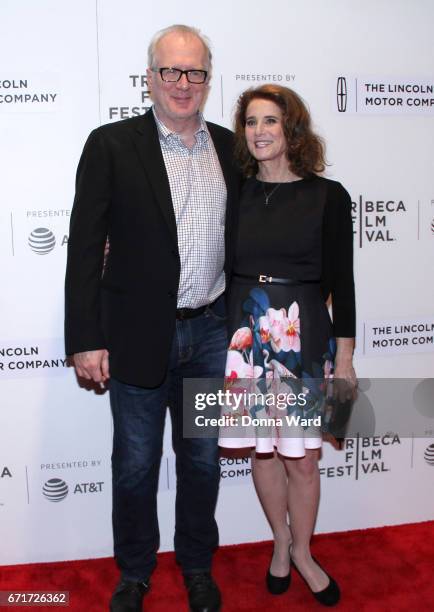 Tracy Letts and Debra Winger attend the "The Lovers" premiere at BMCC Tribeca PAC on April 22, 2017 in New York City.