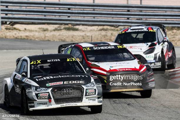 Reinis NITISS in Audi S1 of EKS and Timo SCHEIDER in Ford Fiesta of MJP Racing Team Austria in action during the World RX of Portugal 2017, at...