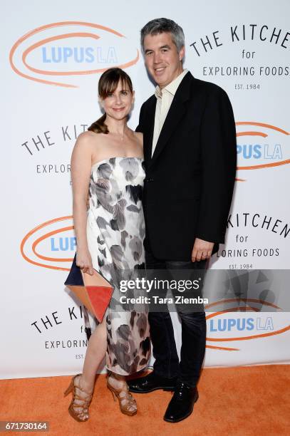 Actress Kellie Martin and husband Keith Christian Martin attend Lupus LA's 2017 Orange Ball: Rocket To A Cure at California Science Center on April...