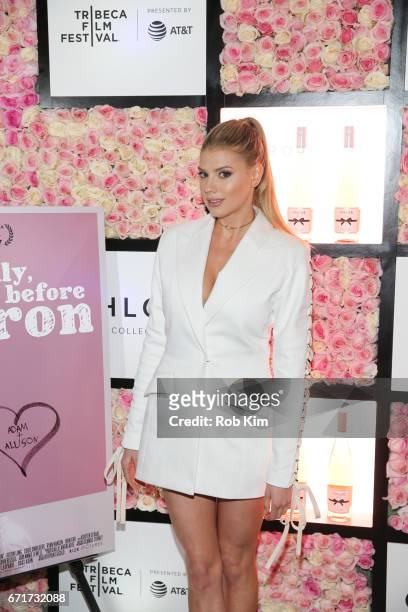 Charlotte McKinney attends the 2017 Tribeca Film Festival afterparty for 'Literally, Right Before Aaron' sponsored by Chloe Wine Collection and Rizk...