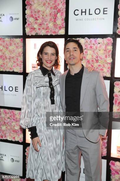 Justin Long and Cobie Smulders attend the 2017 Tribeca Film Festival afterparty for 'Literally, Right Before Aaron' sponsored by Chloe Wine...