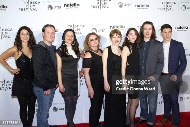 Elizabeth Ashley, Laura Moss, Jordan DiNatale, JJ Condon and Jimi Stanton attend the "Fry Day" premiere at Regal Battery Park Cinemas on April 22,...