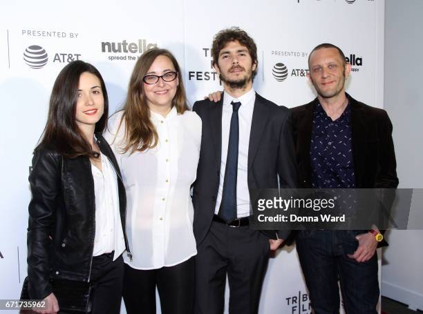 Claudia Gusmano, Marta Savina, Carlo Calderone and Gregory Rossi attend the "Viola, Franca" premiere at Regal Battery Park Cinemas on April 22, 2017...
