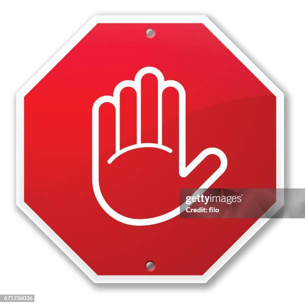 stop sign hand - stop gesture stock illustrations