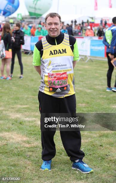 Adam Woodyatt poses for a photo ahead of participating in The Virgin London Marathon on April 23, 2017 in London, England.