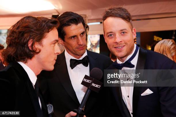 Hamish Blake and Andy Lee arrive at the 59th Annual Logie Awards at Crown Palladium on April 23, 2017 in Melbourne, Australia.
