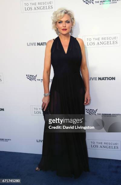 Actress Elaine Hendrix attends the Humane Society of the United States' Annual To The Rescue! Los Angeles Benefit at Paramount Studios on April 22,...