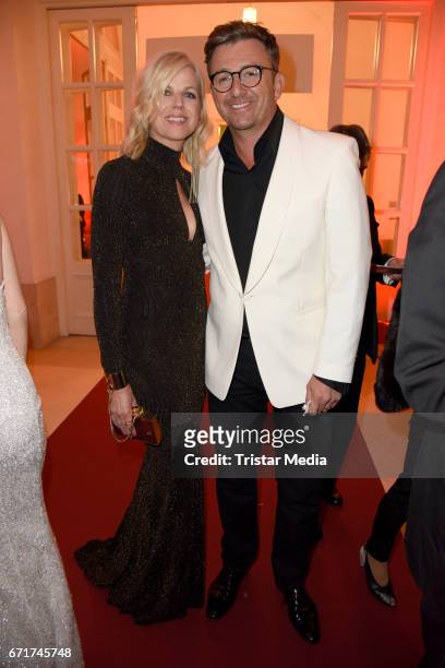 Hans Sigl and his wife Susanne Sigl during the ROMY award at Hofburg Vienna on April 22, 2017 in Vienna, Austria.