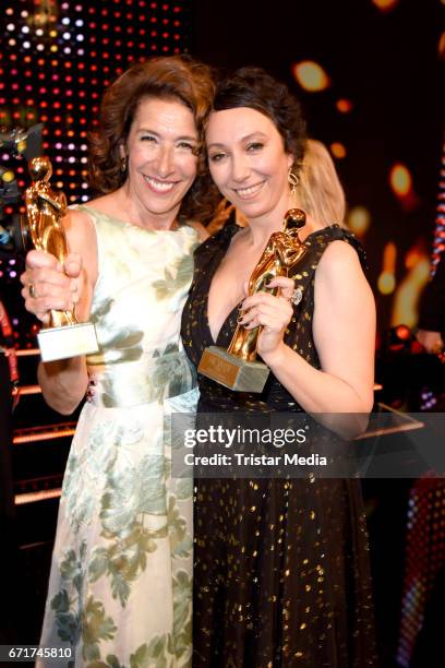 Adele Neuhauser and Ursula Strauss during the ROMY award at Hofburg Vienna on April 22, 2017 in Vienna, Austria.