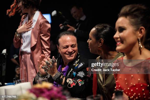 Competition judges react during the grand final of Miss USSR UK at the Troxy on April 22, 2017 in London, England. The annual beauty pageant sees...