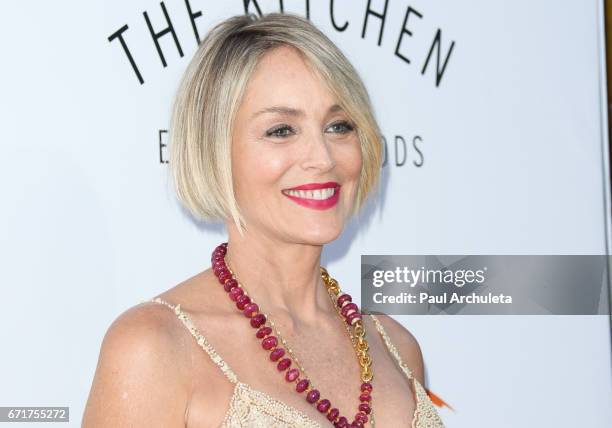 Actress Sharon Stone attends the Lupus LA's 2017 Orange Ball: Rocket To A Cure at The California Science Center on April 22, 2017 in Los Angeles,...