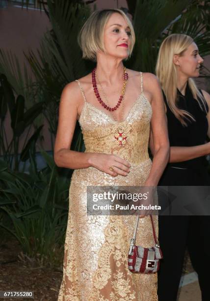 Actress Sharon Stone attends the Lupus LA's 2017 Orange Ball: Rocket To A Cure at The California Science Center on April 22, 2017 in Los Angeles,...