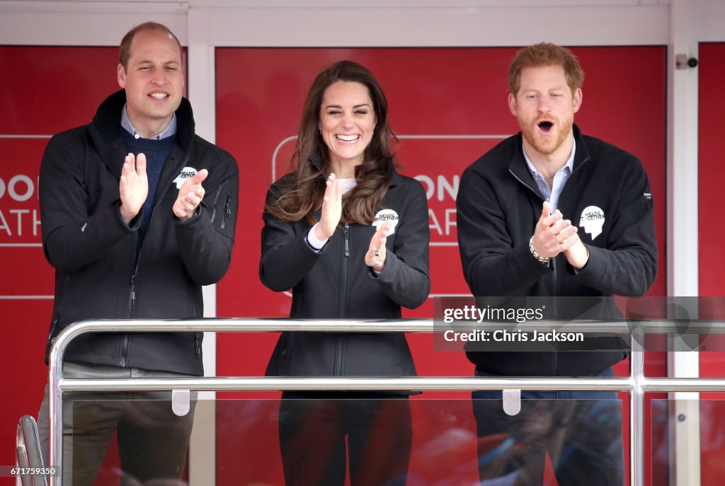 The Duke & Duchess Of Cambridge And Prince Harry Attend The Virgin Money London Marathon