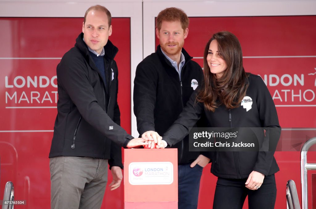 The Duke & Duchess Of Cambridge And Prince Harry Attend The Virgin Money London Marathon