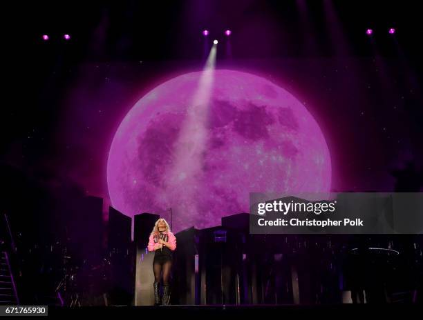 Lady Gaga performs on the Coachella Stage during day 2 of the 2017 Coachella Valley Music & Arts Festival at the Empire Polo Club on April 22, 2017...