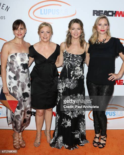 Actors Ali Hillis, Melissa Joan Hart, Meredith Monroe and Kellie Martin attend the Lupus LA's 2017 Orange Ball: Rocket To A Cure at The California...
