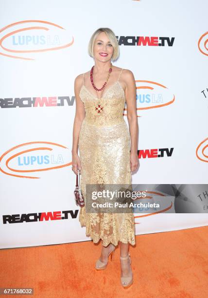 Actress Sharon Stone attends the Lupus LA's 2017 Orange Ball: Rocket To A Cure at The California Science Center on April 22, 2017 in Los Angeles,...