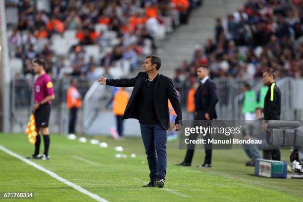 Head Coach Rui Almeida of Bastia during the Ligue 1 match between at Nouveau Stade de Bordeaux on April 22, 2017 in Bordeaux, France.