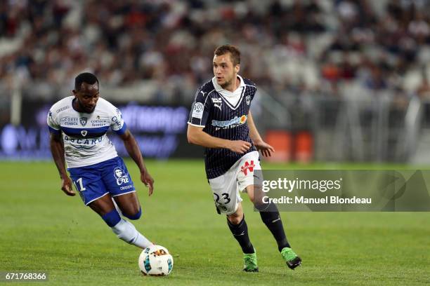 Valentin Vada of Bordeaux during the Ligue 1 match between at Nouveau Stade de Bordeaux on April 22, 2017 in Bordeaux, France.