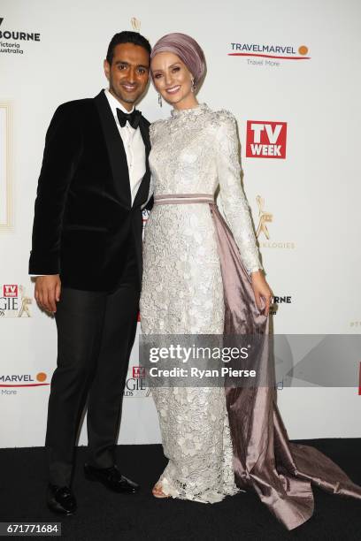 Waleed Aly and Susan Carland arrives at the 59th Annual Logie Awards at Crown Palladium on April 23, 2017 in Melbourne, Australia.