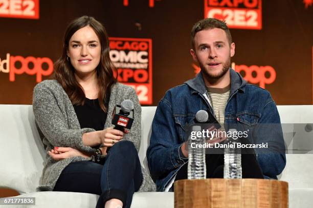 Elizabeth Henstridge and Iain De Caestecker attend the 2017 C2E2 Comic and Entertainment Expo at McCormick Place on April 22, 2017 in Chicago,...