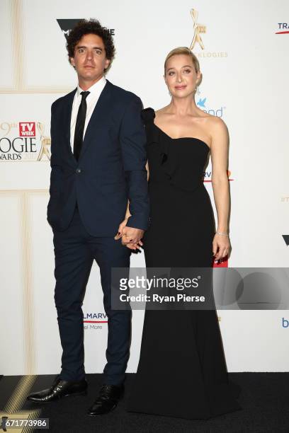 Vincent Fantauzzo and Asher Keddie arrives at the 59th Annual Logie Awards at Crown Palladium on April 23, 2017 in Melbourne, Australia.