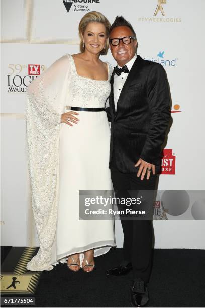 Sandra Sully and Tim Bailey arrives at the 59th Annual Logie Awards at Crown Palladium on April 23, 2017 in Melbourne, Australia.