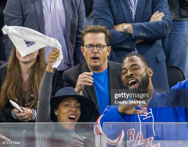 Michael J Fox is seen at Madison Square Garden on April 22, 2017 in New York City.