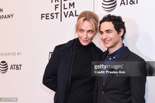 Uma Thurman and Zac Posen attend "House of Z" Premiere - 2017 Tribeca Film Festival at SVA Theatre 1 on April 22, 2017 in New York City.