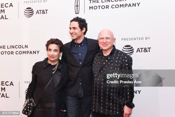 Susan Posen, Zac Posen and Stephen Posen attend "House of Z" Premiere - 2017 Tribeca Film Festival at SVA Theatre 1 on April 22, 2017 in New York...