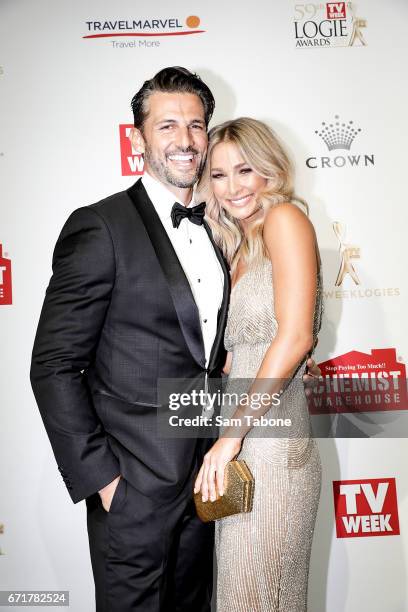 Tim Robards and Anna Heinrich arrives at the 59th Annual Logie Awards at Crown Palladium on April 23, 2017 in Melbourne, Australia.