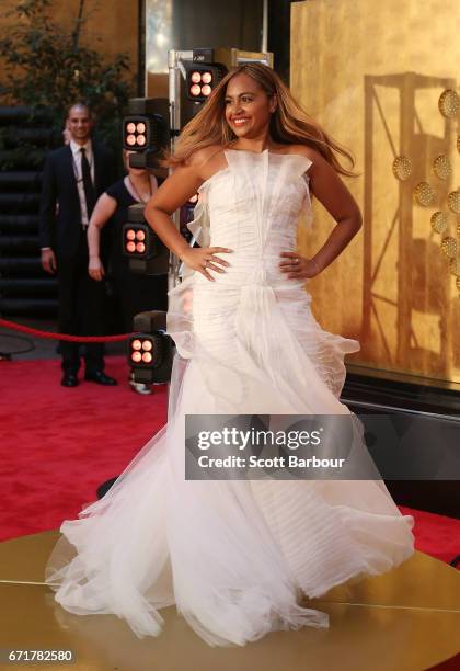 Jessica Mauboy arrives at the 59th Annual Logie Awards at Crown Palladium on April 23, 2017 in Melbourne, Australia.