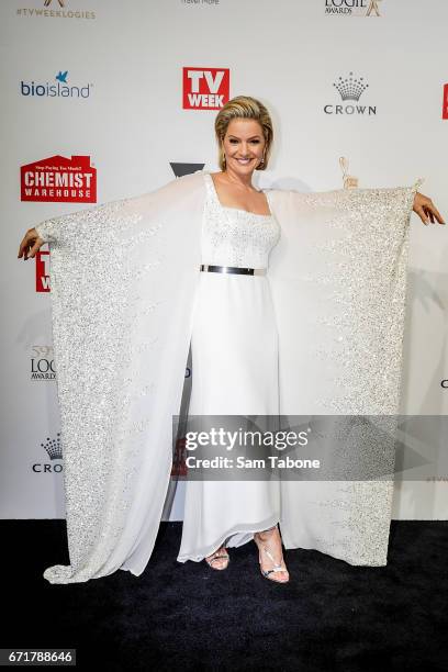 Sandra Sully arrives at the 59th Annual Logie Awards at Crown Palladium on April 23, 2017 in Melbourne, Australia.