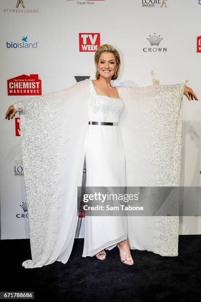 Sandra Sully arrives at the 59th Annual Logie Awards at Crown Palladium on April 23, 2017 in Melbourne, Australia.