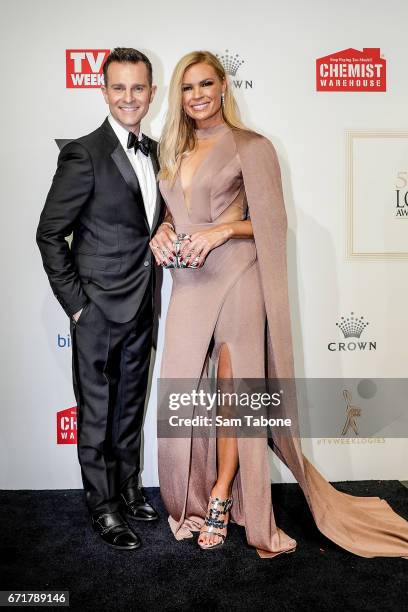David Campbell and Sonia Kruger arrives at the 59th Annual Logie Awards at Crown Palladium on April 23, 2017 in Melbourne, Australia.