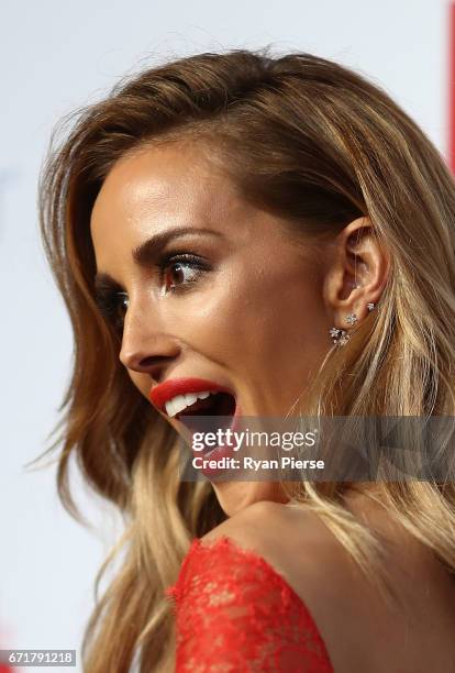 Rebecca Judd arrives at the 59th Annual Logie Awards at Crown Palladium on April 23, 2017 in Melbourne, Australia.