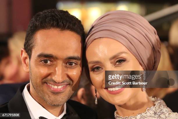 Waleed Aly and Susan Carland arrive at the 59th Annual Logie Awards at Crown Palladium on April 23, 2017 in Melbourne, Australia.