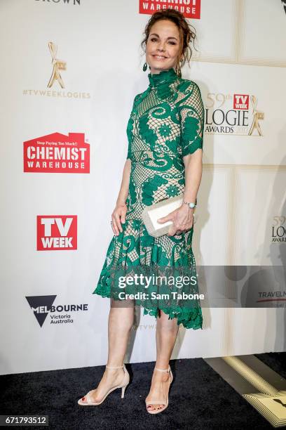 Sigrid Thornton arrives at the 59th Annual Logie Awards at Crown Palladium on April 23, 2017 in Melbourne, Australia.