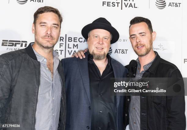 Producer Sean Stuart, Wally Blase, and director Colin Hanks attend the ESPN Sports Shorts at Regal Battery Park Cinemas on April 22, 2017 in New York...